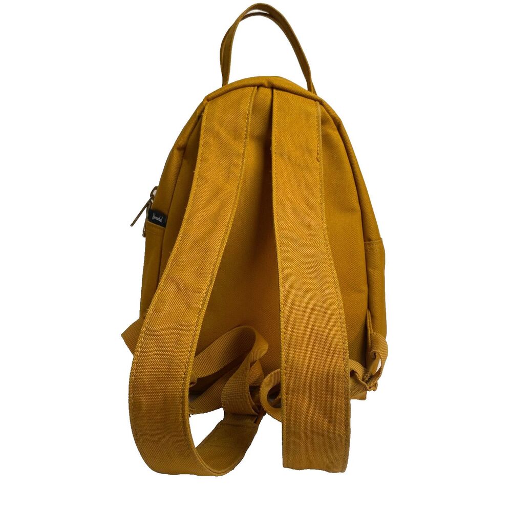 Herschel Mini Canvas Backpack Small Dark Mustard Yellow Zippers Read - Picture 3 of 16